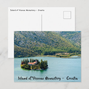 Kloster auf der Insel Visovac im Krka NP - Kroatie Postkarte