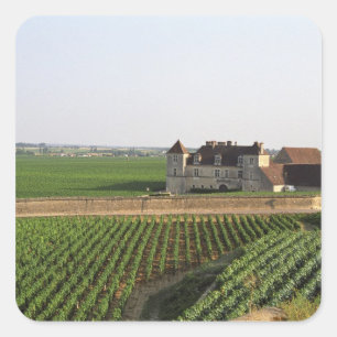 Kloster Clos de Vougeot aus dem 16. Jahrhundert un Quadratischer Aufkleber