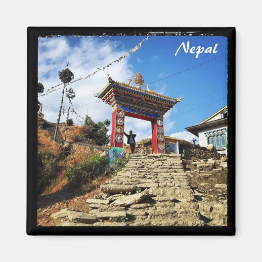 Kloster, Dorf in Karikola - Nepal Magnet (Vorne)