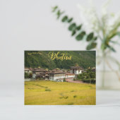 Kloster Dzong in Bhutan Postkarte (Stehend Vorderseite)