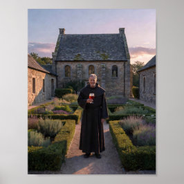 Kloster-Garten-Dämmerung-Poster Poster
