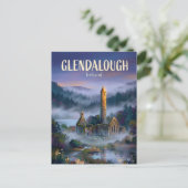 Kloster Glendalough Irland Postkarte (Stehend Vorderseite)