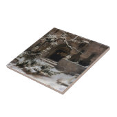 Kloster im Winterschnee (von Karl Lessing) Fliese (Seite)