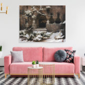 Kloster im Winterschnee (von Karl Lessing) Leinwanddruck (Insitu (Wohnzimmer))