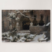 Kloster im Winterschnee (von Karl Lessing) Puzzle (Horizontal)