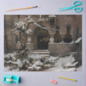 Kloster im Winterschnee (von Karl Lessing) Seidenpapier (Basteln)