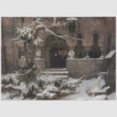 Kloster im Winterschnee (von Karl Lessing) Seidenpapier (Vorderseite)