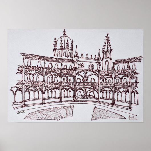 Kloster Jeronimos | Lissabon, Portugal Poster (Vorne)