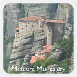 Kloster Meteora 1 Quadratischer Aufkleber