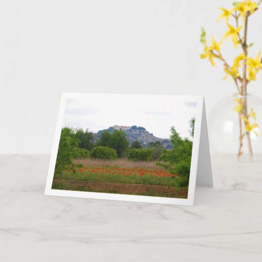 Kloster San Miguel über dem Mohnfeld Karte (Gelbe Blume)