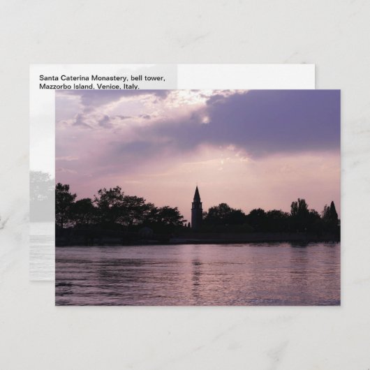 Kloster Santa Caterina Glockenturm, Mazzorbo Isl. Postkarte (Vorne/Hinten)