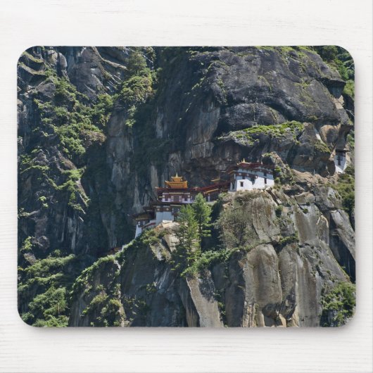 Kloster Taktsang auf der Klippe, Paro, Bhutan Mousepad (Vorne)