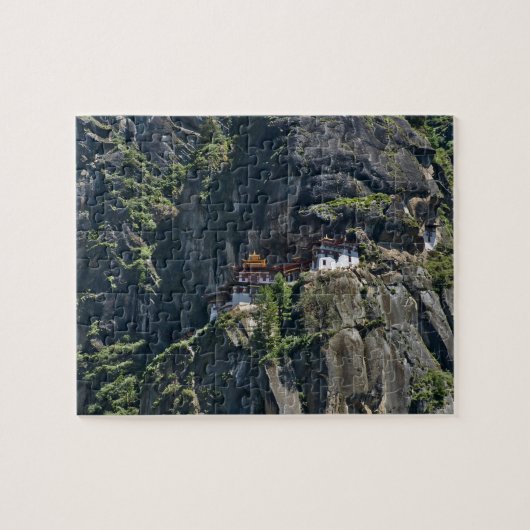 Kloster Taktsang auf der Klippe, Paro, Bhutan Puzzle (Horizontal)