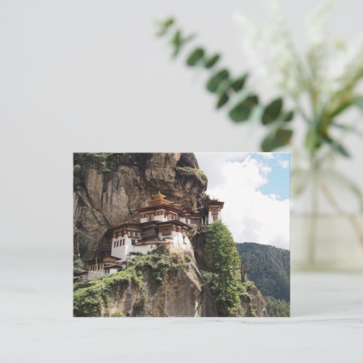 Kloster Taktsang (Tigernest) in Bhutan Postkarte (Stehend Vorderseite)