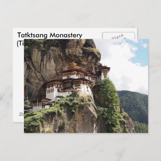 Kloster Taktsang (Tigernest) in Bhutan Postkarte (Vorne/Hinten)