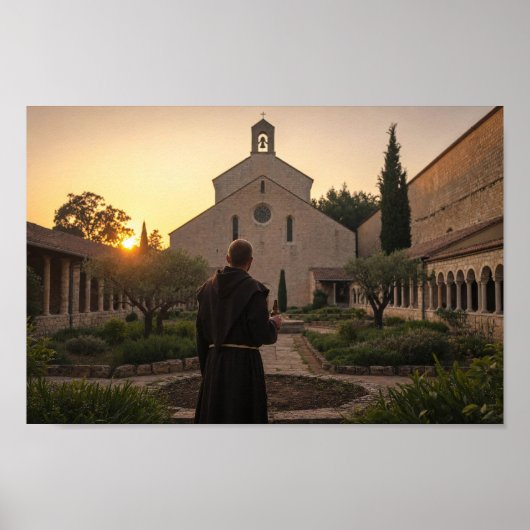 Klosterhof-Reflexion bei Dämmerung Poster (Vorne)
