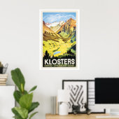 Klosters Alpine Resort Village Graubünden Poster (Heimbüro)