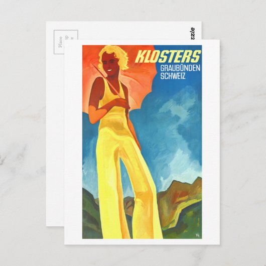 Klosters Graubunden Schweiz Vintag Postkarte (Vorne/Hinten)