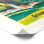 Klosters Grisons Switzerland Vintage Travel Poster (Ecke)