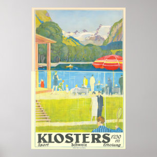 Klosters Schweizer Alpen Berge Schweiz Vintage Poster