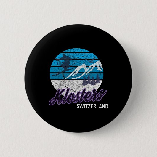 Klosters Schweizer Alpen Schweiz Skigebiet Snowboa Button (Vorderseite)