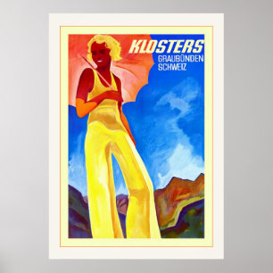 Klosters ~ Vintage Schweizer Reise Poster