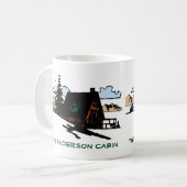 Klotz-Cabin See-Haus-Holz-kundenspezifische Tasse (Vorderseite Links)