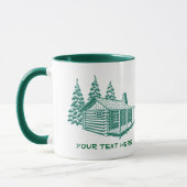 Klotz-Cabin See-Haus-Holz-kundenspezifische Tasse (Links)