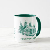 Klotz-Cabin See-Haus-Holz-kundenspezifische Tasse (VorderseiteRechts)