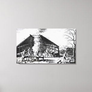 Klotz-Herstellung Leinwanddruck