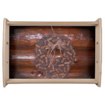 Klotz-Kabinen-Korkenwreath-Serviertablett