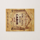 Klotz-Kabinen-personalisiertes NamensImitat-Holz Puzzle (Horizontal)