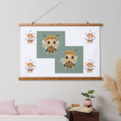 Klovnen og bien wandteppich mit holzrahmen (Schlafzimmer)