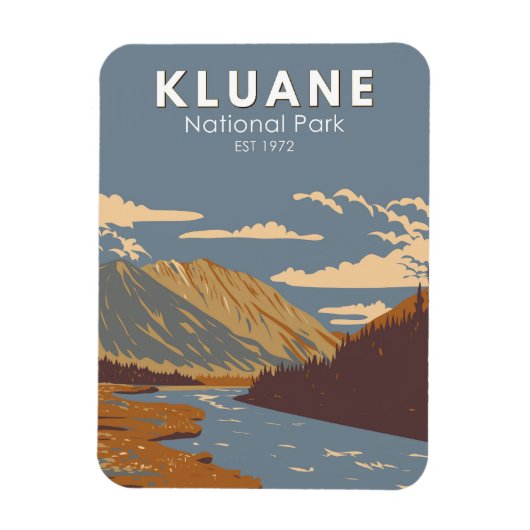 Kluane Nationalpark immer noch Brook Canada Travel Magnet (Vertikal)