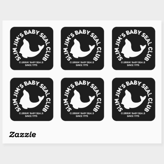 Klubbing Baby-Siegel Quadratischer Aufkleber (Blatt)