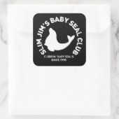 Klubbing Baby-Siegel Quadratischer Aufkleber (Tasche)
