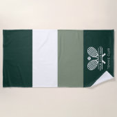 Klubname Tennis Rackets Farbblock Grün hinzufügen Strandtuch (Vorderseite)