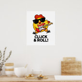 Kluck and Roll Funny Rock'n'Roll Chicken Puff Poster (Küche)