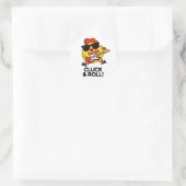 Kluck and Roll Funny Rock'n'Roll Chicken Puff Runder Aufkleber (Tasche)