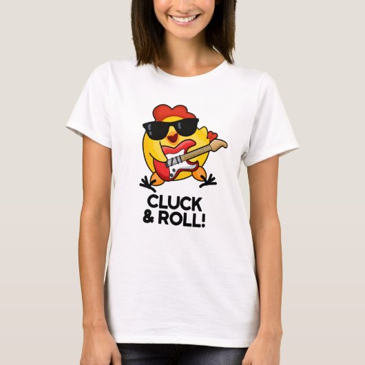 Kluck and Roll Funny Rock'n'Roll Chicken Puff T-Shirt (Vorderseite)