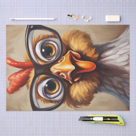 Kluck & Gasp: schockiertes Hühnergesicht Seidenpapier (Handwerk)