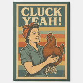 "Kluck!" Rosie the Riveter Parody Chicken Magnet (Vorderseite)