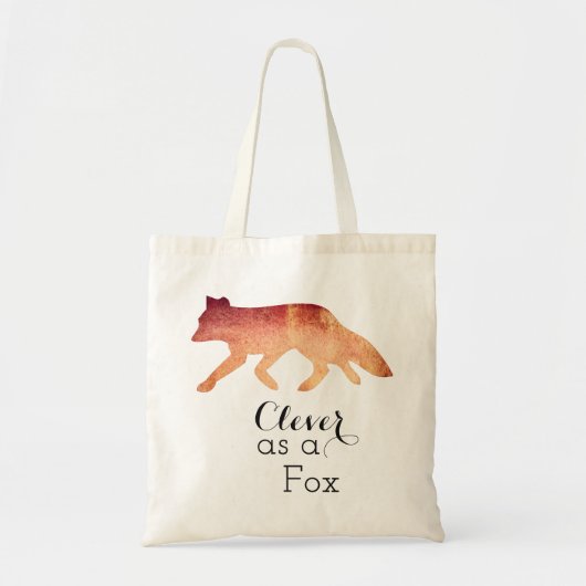 Klug als Fox-Aquarell Typogaphy Tragetasche (Vorne)