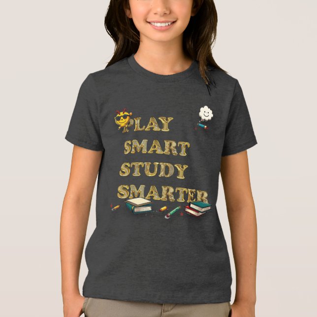 Klug spielen, schlauer studieren Tri-Blend shirt (Vorderseite)