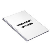 Klug und nicht hart arbeiten notizblock (Rechte Seite)