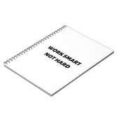 Klug und nicht hart arbeiten notizblock (Linke Seite)