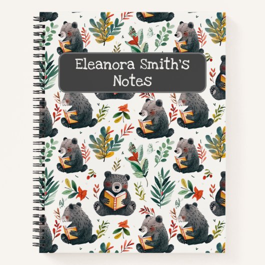 Kluge Bären und Waldkinder zurück in die Schule Notizblock (Vorderseite)