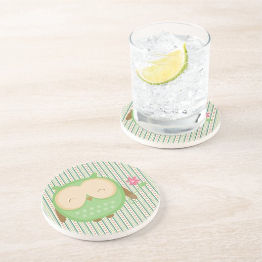 Kluge Eule Getränkeuntersetzer (Seite)