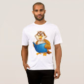 Kluge Eule liest Buch T-Shirt (Vorne ganz)