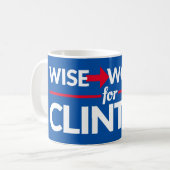 KLUGE FRAUEN FÜR CLINTON 11oz. Tasse (Vorderseite Links)